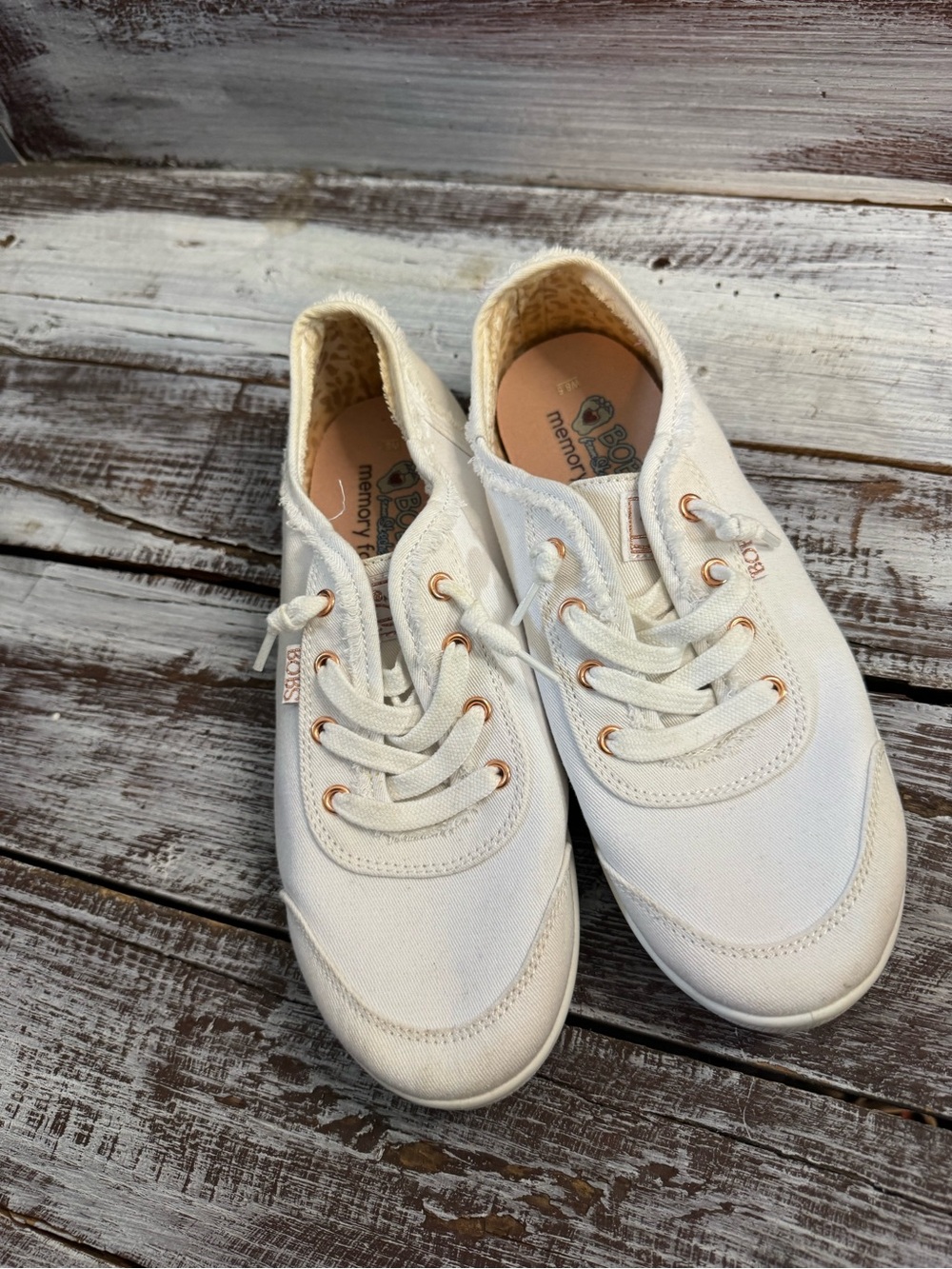 BOBS from Skechers White Canvas Sneakers